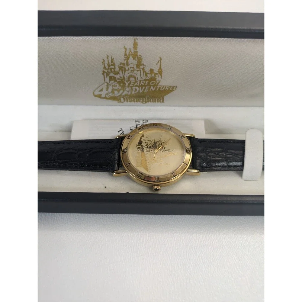 Disney Watch 40 Years of Adventure Disneyland Mens Gold Watch #1640/2000 Vintage